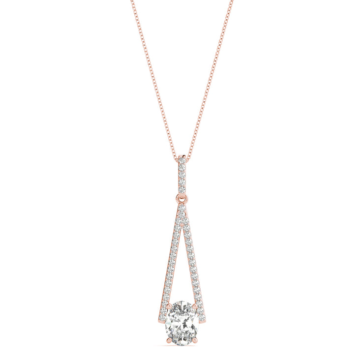 18K Rose Gold 1/5 ct tw Halo Diamond Pendant