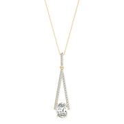 18K Yellow Gold 1/5 ct tw Halo Diamond Pendant