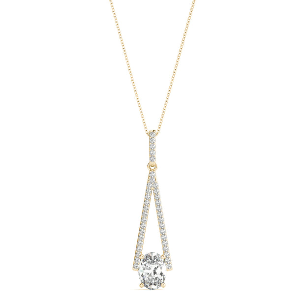 18K Yellow Gold 1/5 ct tw Halo Diamond Pendant