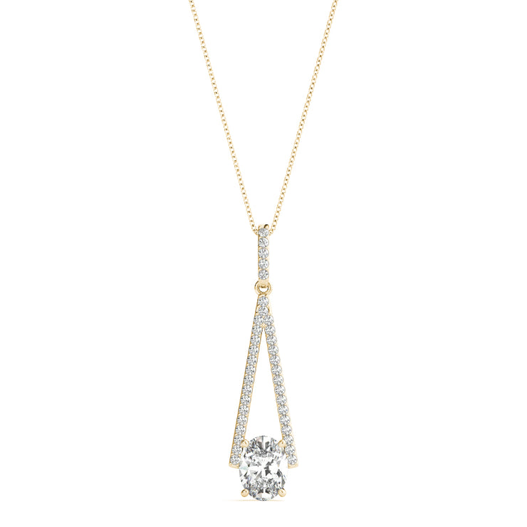 18K Yellow Gold 1/5 ct tw Halo Diamond Pendant