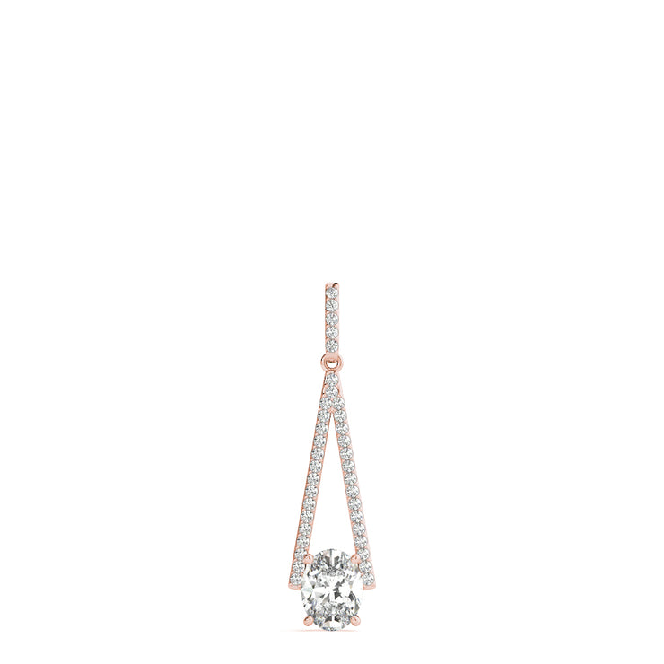 18K Rose Gold 1/5 ct tw Halo Diamond Pendant