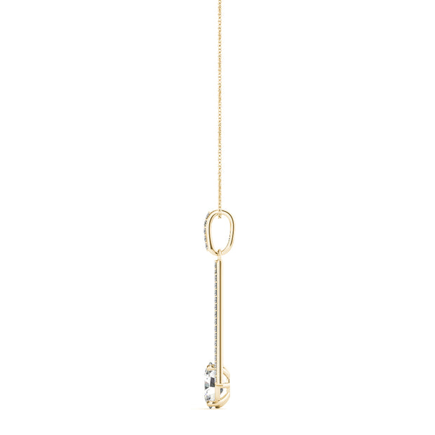 14K Yellow Gold 1/5 ct tw Halo Diamond Pendant