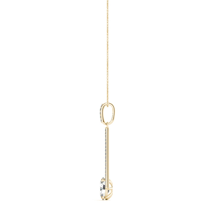 14K Yellow Gold 1/5 ct tw Halo Diamond Pendant