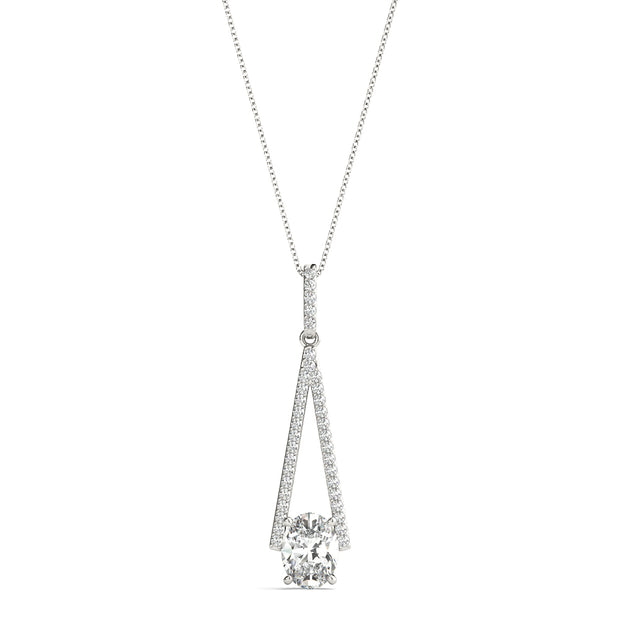 14K White Gold 1/5 ct tw Halo Diamond Pendant