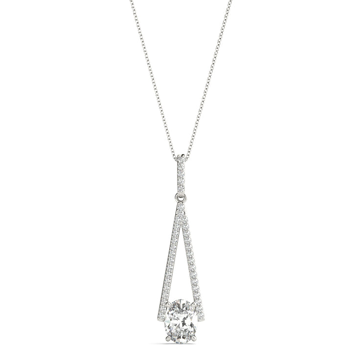 14K White Gold 1/5 ct tw Halo Diamond Pendant