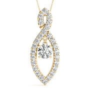14K Yellow Gold 7/8 ct tw Solitaire Diamond Pendant