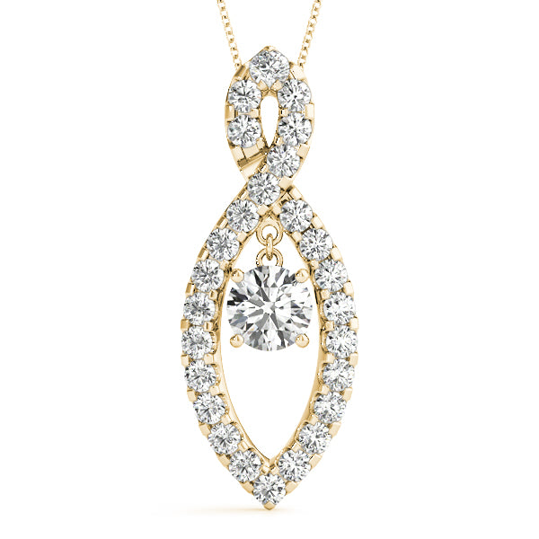 14K Yellow Gold 7/8 ct tw Solitaire Diamond Pendant