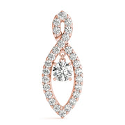 14K Rose Gold 7/8 ct tw Solitaire Diamond Pendant
