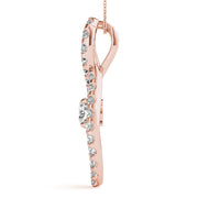 14K Rose Gold 7/8 ct tw Solitaire Diamond Pendant