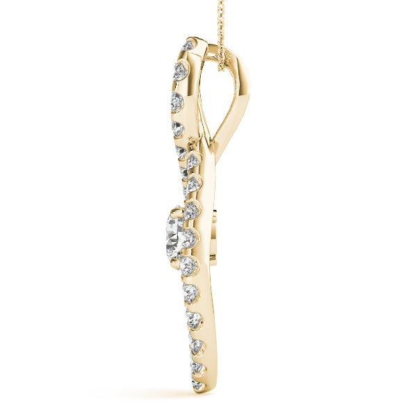 14K Yellow Gold 7/8 ct tw Solitaire Diamond Pendant