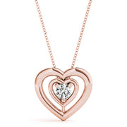 18K Rose Gold 1/2 ct tw Solitaire Diamond Pendant