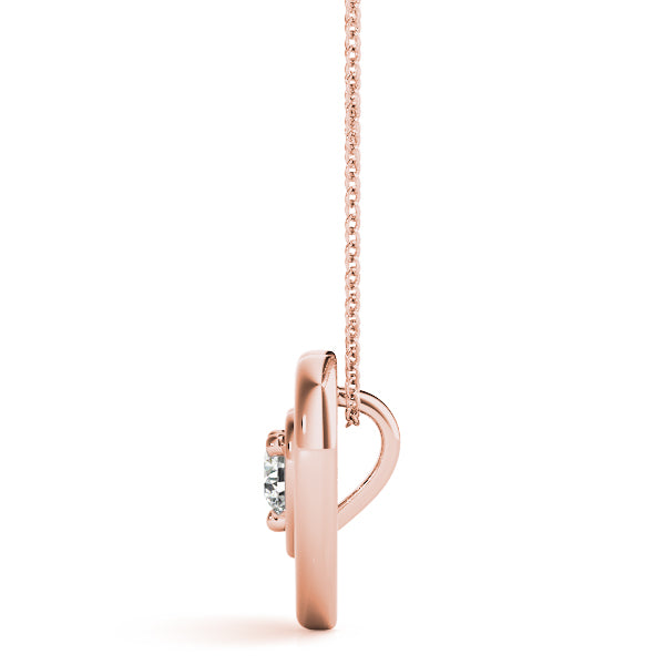 18K Rose Gold 1/2 ct tw Solitaire Diamond Pendant