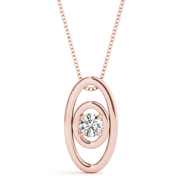 18K Rose Gold 1/10 ct tw Solitaire Diamond Pendant