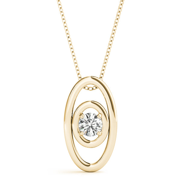 14K Yellow Gold 1/10 ct tw Solitaire Diamond Pendant