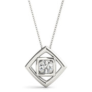 14K White Gold 1/3 ct tw Solitaire Diamond Pendant
