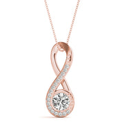 18K Rose Gold 5/8 ct tw Solitaire Diamond Pendant