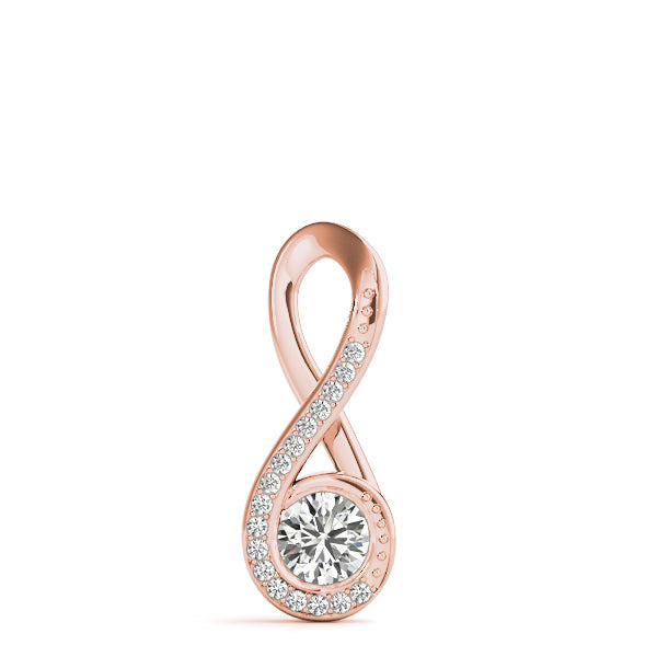 18K Rose Gold 5/8 ct tw Solitaire Diamond Pendant