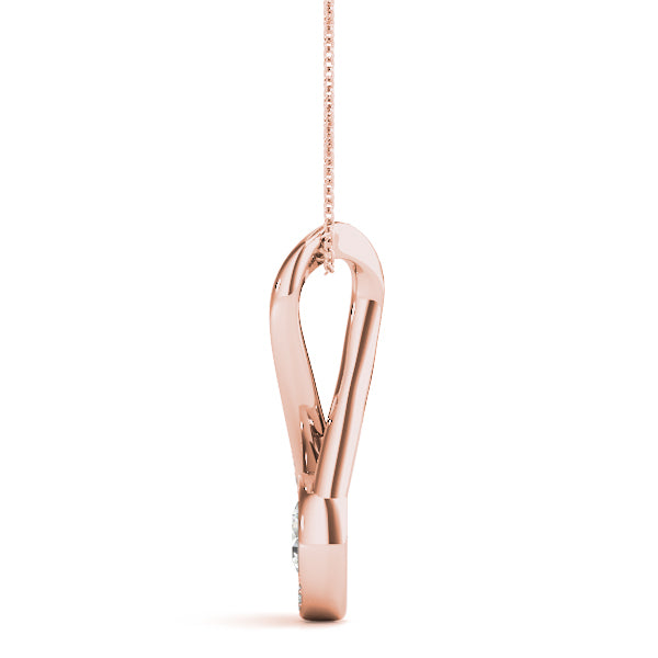 14K Rose Gold 5/8 ct tw Solitaire Diamond Pendant