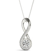14K White Gold 5/8 ct tw Solitaire Diamond Pendant