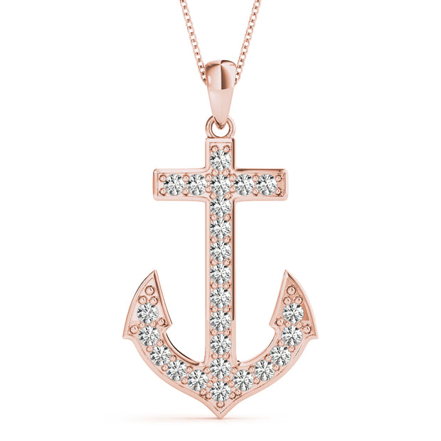 18K Rose Gold 1/8 ct tw Fashion Diamond Pendant