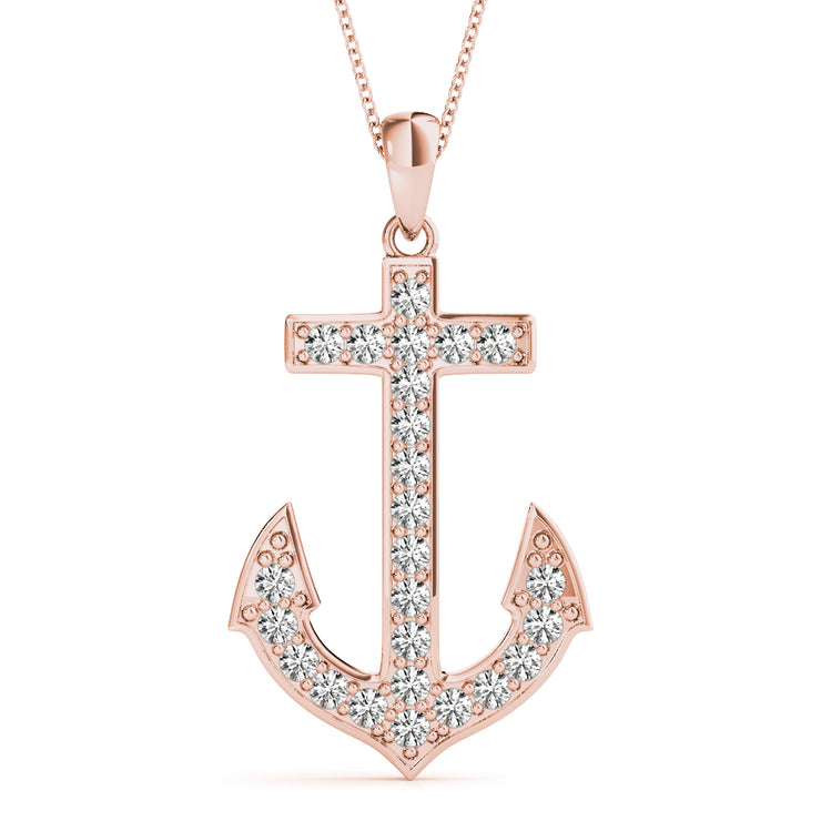 18K Rose Gold 1/8 ct tw Fashion Diamond Pendant