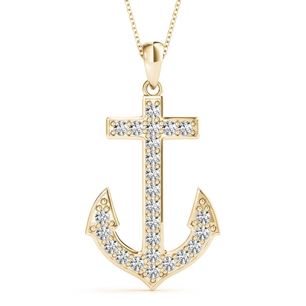 14K Yellow Gold 1/8 ct tw Fashion Diamond Pendant