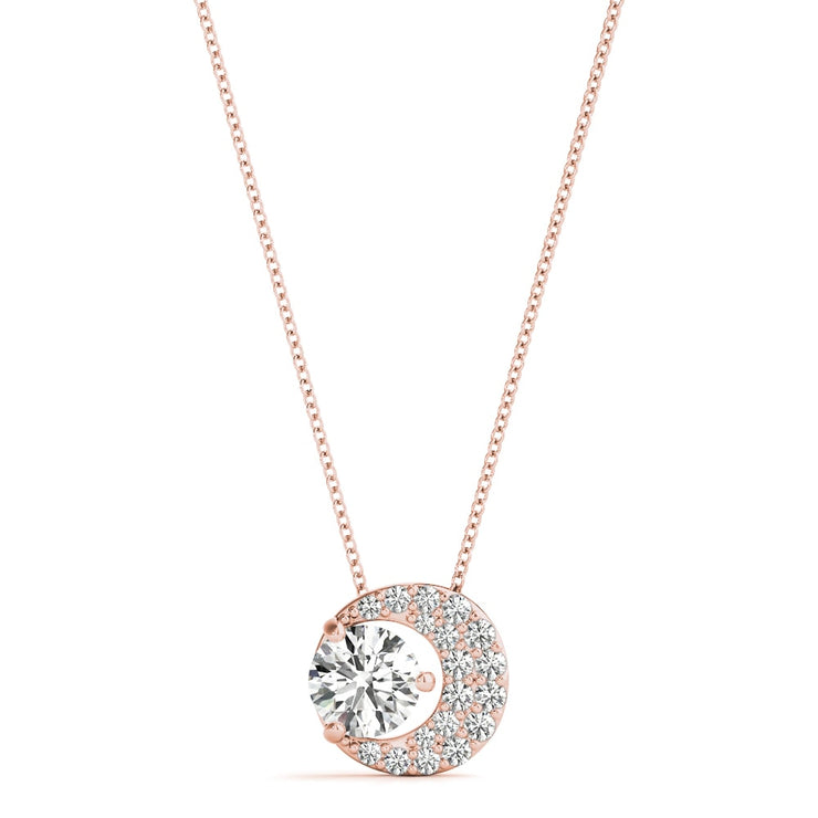 14K Rose Gold 1/3 ct tw Solitaire Diamond Pendant