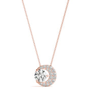 18K Rose Gold 1/3 ct tw Solitaire Diamond Pendant
