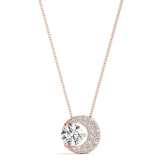 18K Rose Gold 1/3 ct tw Solitaire Diamond Pendant