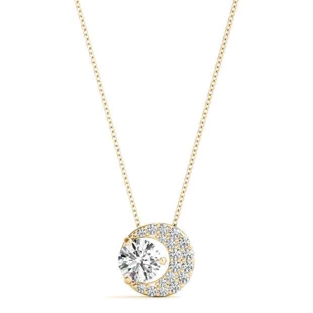 14K Yellow Gold 1/3 ct tw Solitaire Diamond Pendant