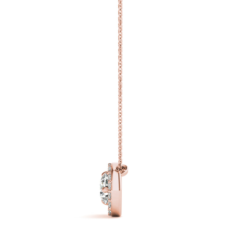 14K Rose Gold 1/3 ct tw Solitaire Diamond Pendant