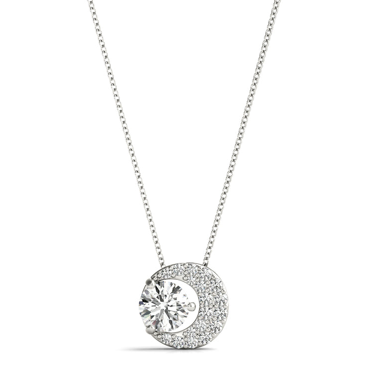 Platinum 1/3 ct tw Solitaire Diamond Pendant