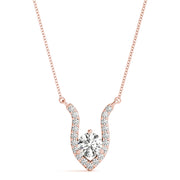 18K Rose Gold 3/8 ct tw Solitaire Diamond Pendant