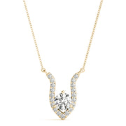 18K Yellow Gold 3/8 ct tw Solitaire Diamond Pendant