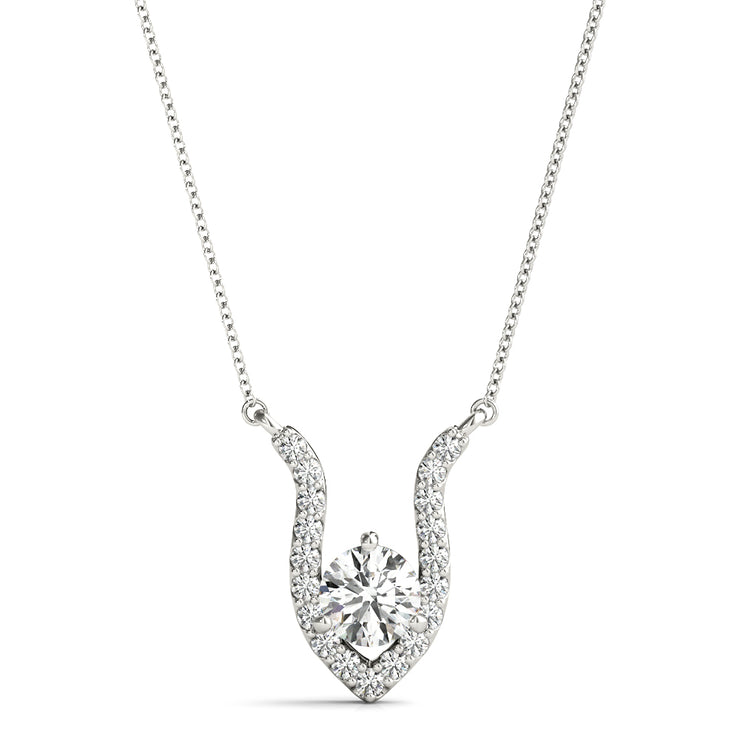 18K White Gold 3/8 ct tw Solitaire Diamond Pendant