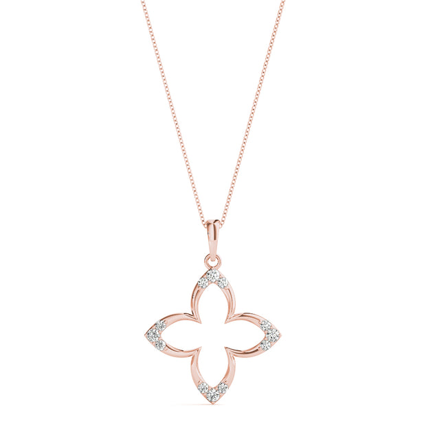 18K Rose Gold 1/10 ct tw Fashion Diamond Pendant
