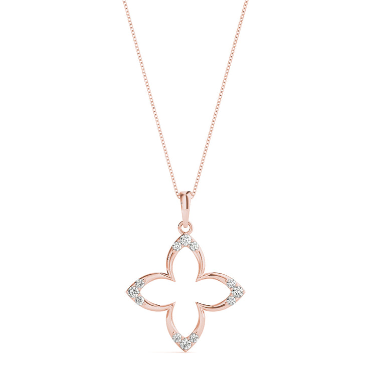 14K Rose Gold 1/10 ct tw Fashion Diamond Pendant