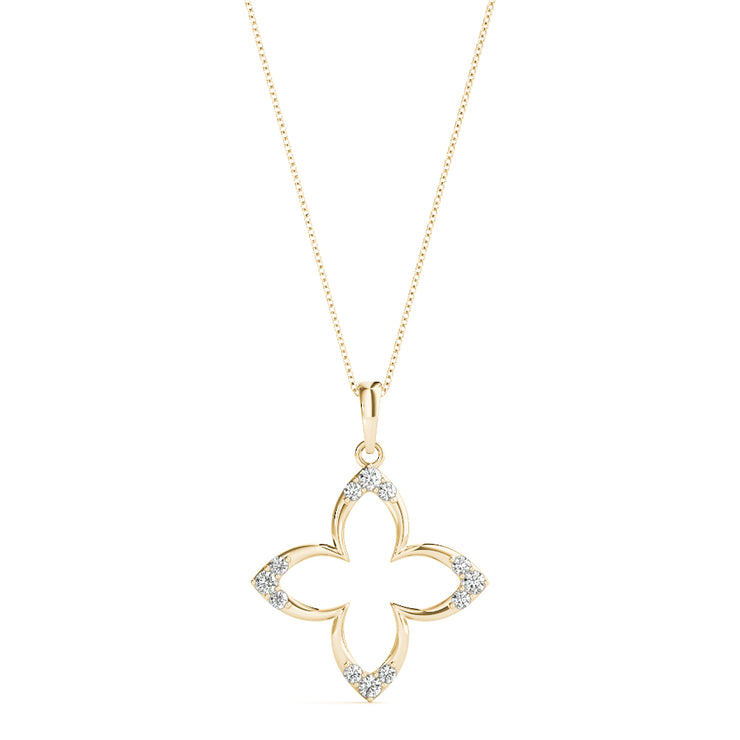 14K Yellow Gold 1/10 ct tw Fashion Diamond Pendant