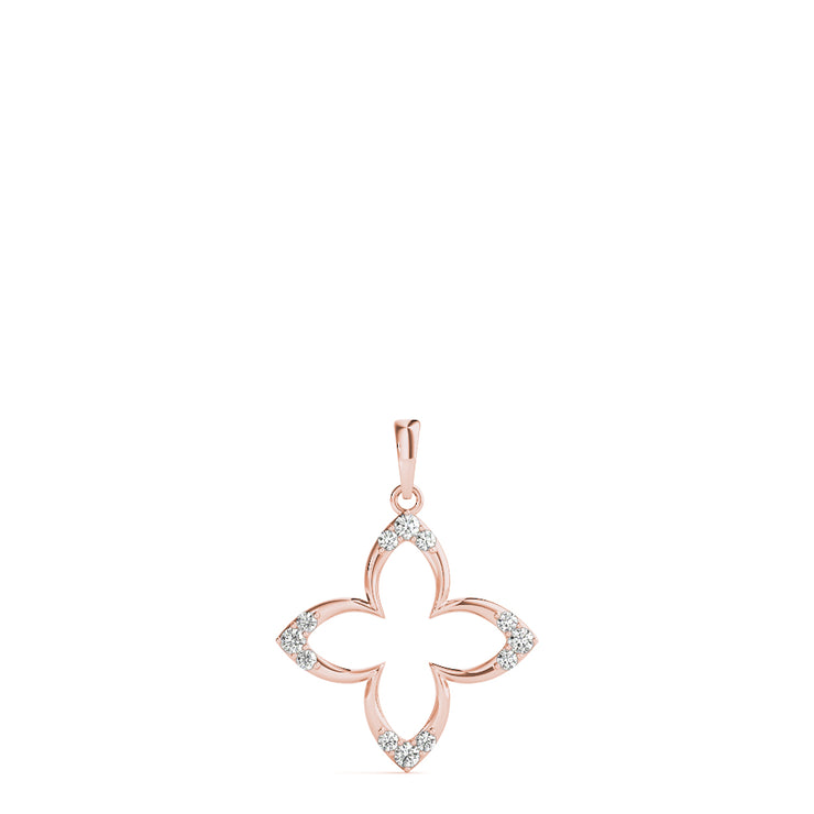 14K Rose Gold 1/10 ct tw Fashion Diamond Pendant