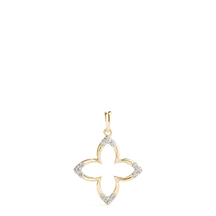 18K Yellow Gold 1/10 ct tw Fashion Diamond Pendant