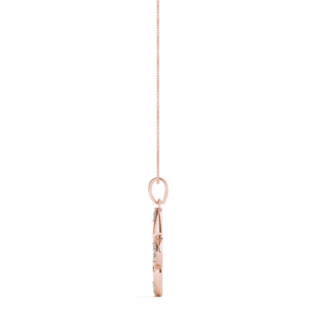 14K Rose Gold 1/10 ct tw Fashion Diamond Pendant