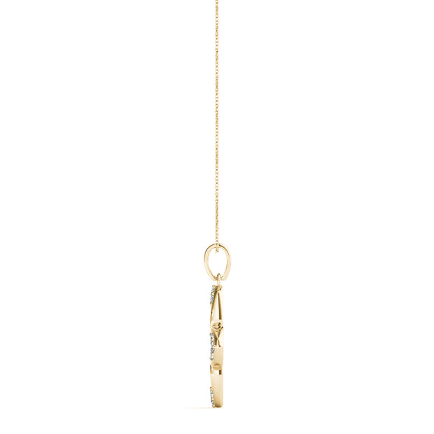 18K Yellow Gold 1/10 ct tw Fashion Diamond Pendant