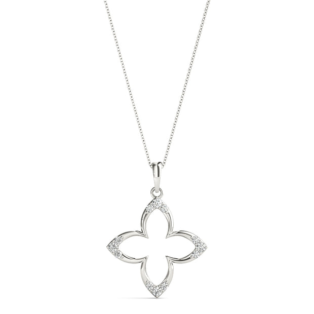 14K White Gold 1/10 ct tw Fashion Diamond Pendant