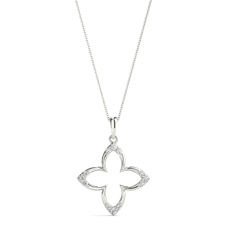 14K White Gold 1/10 ct tw Fashion Diamond Pendant