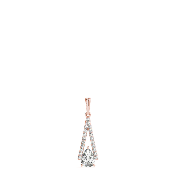 14K Rose Gold 3/4 ct tw Halo Diamond Pendant