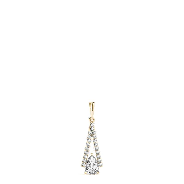 14K Yellow Gold 3/4 ct tw Halo Diamond Pendant