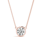 18K Rose Gold 1 ct tw Solitaire Diamond Pendant