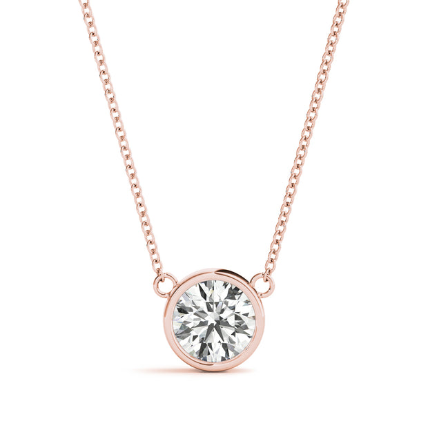18K Rose Gold 1 ct tw Solitaire Diamond Pendant