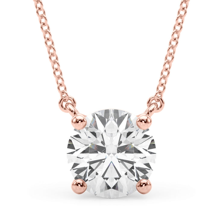 14K Rose Gold 1 ct tw Solitaire Diamond Pendant