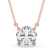 14K Rose Gold 1 ct tw Solitaire Diamond Pendant